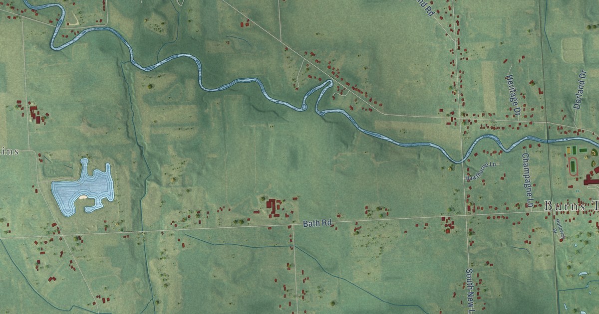 Map of Burns, Michigan in 2026
