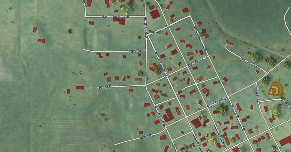 Map of Burr Oak Village, Michigan in 2026