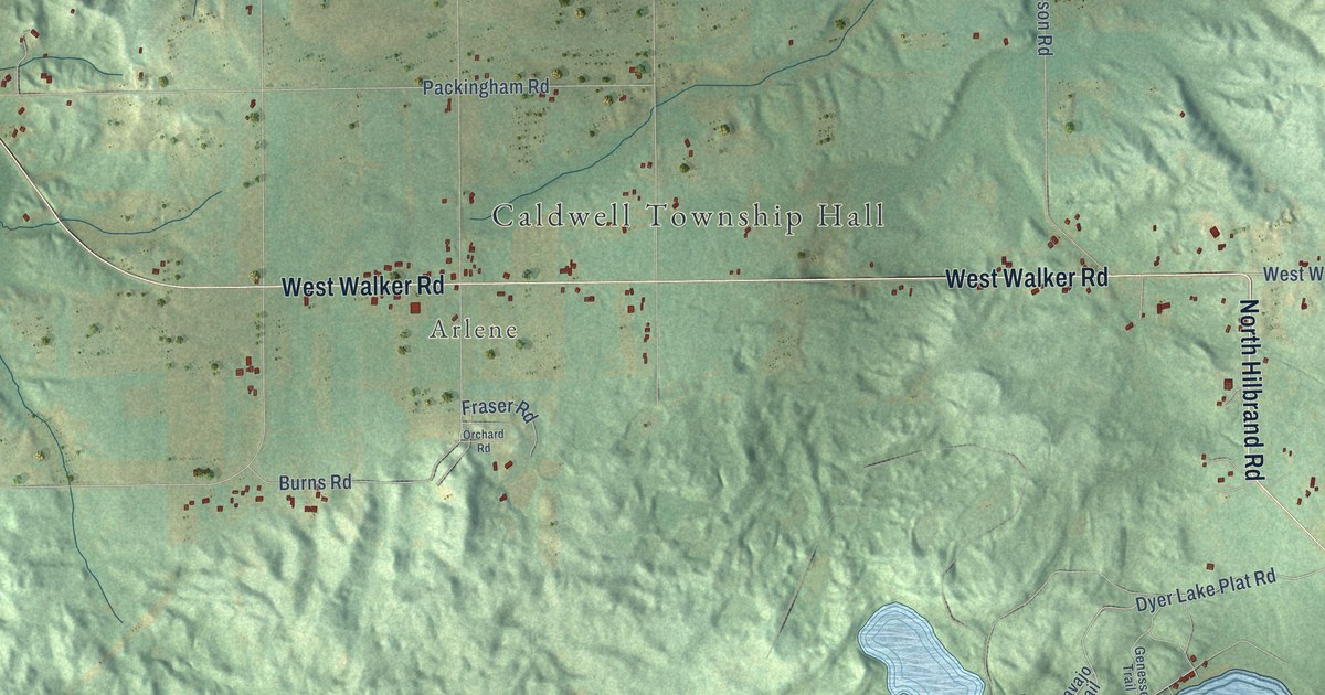 Map of Caldwell, Michigan in 2026