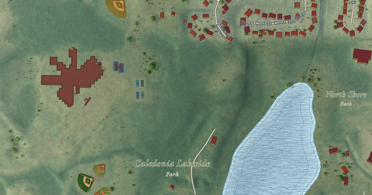 Map of Caledonia Village, Kent County, Michigan in 2026