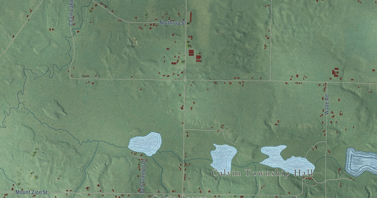 Map of Calvin, Michigan in 2026