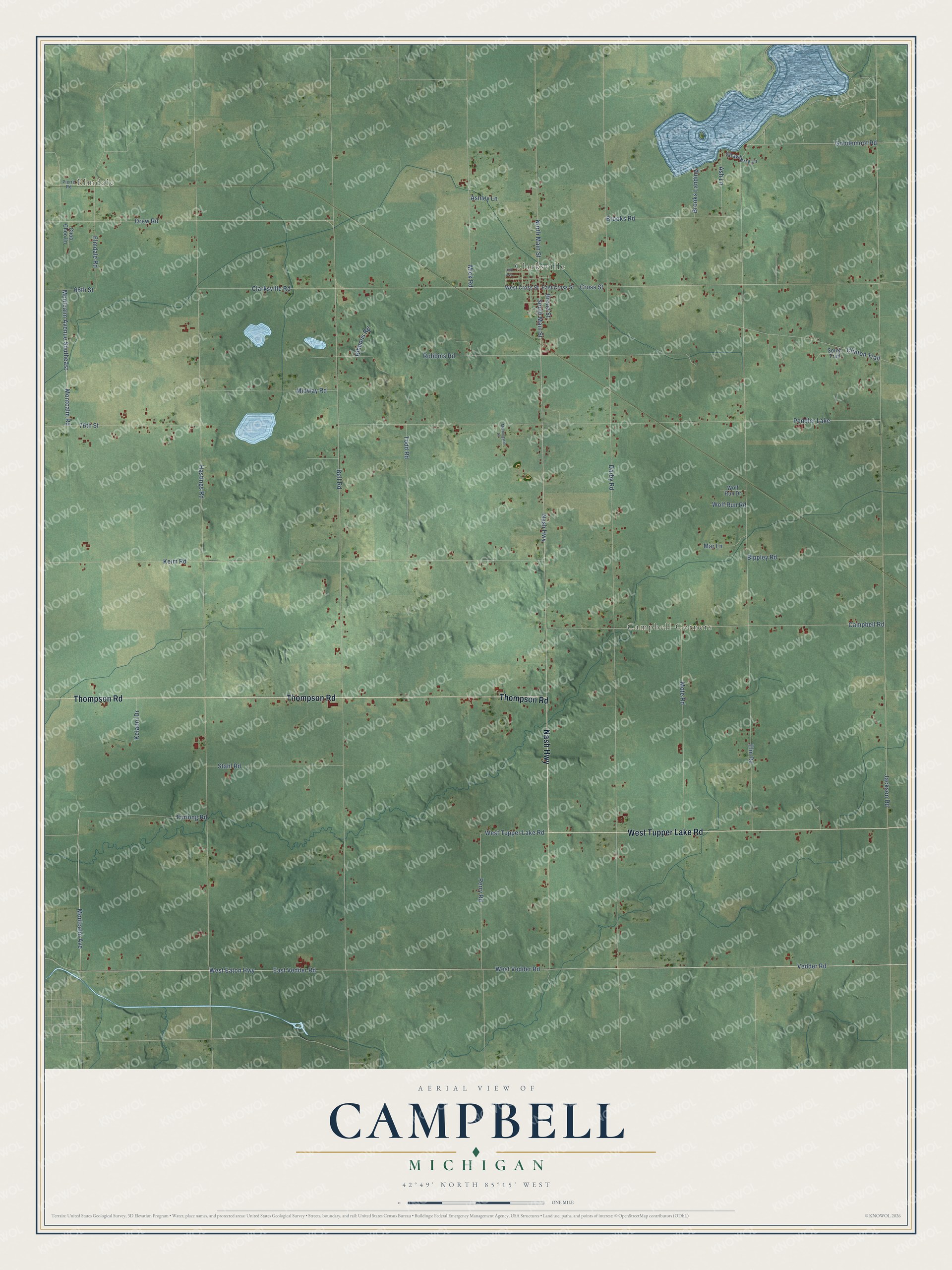 Watermarked full-map preview of Campbell, Michigan
