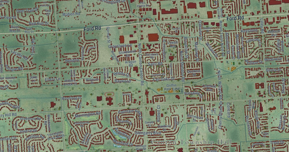 Map of Canton, Michigan in 2026
