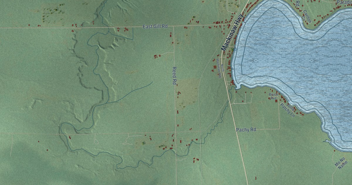 Map of Carp Lake, Emmet County, Michigan in 2026