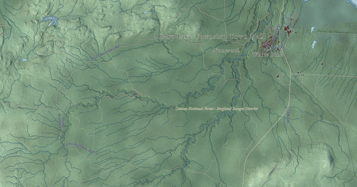 Map of Carp Lake, Ontonagon County, Michigan in 2026