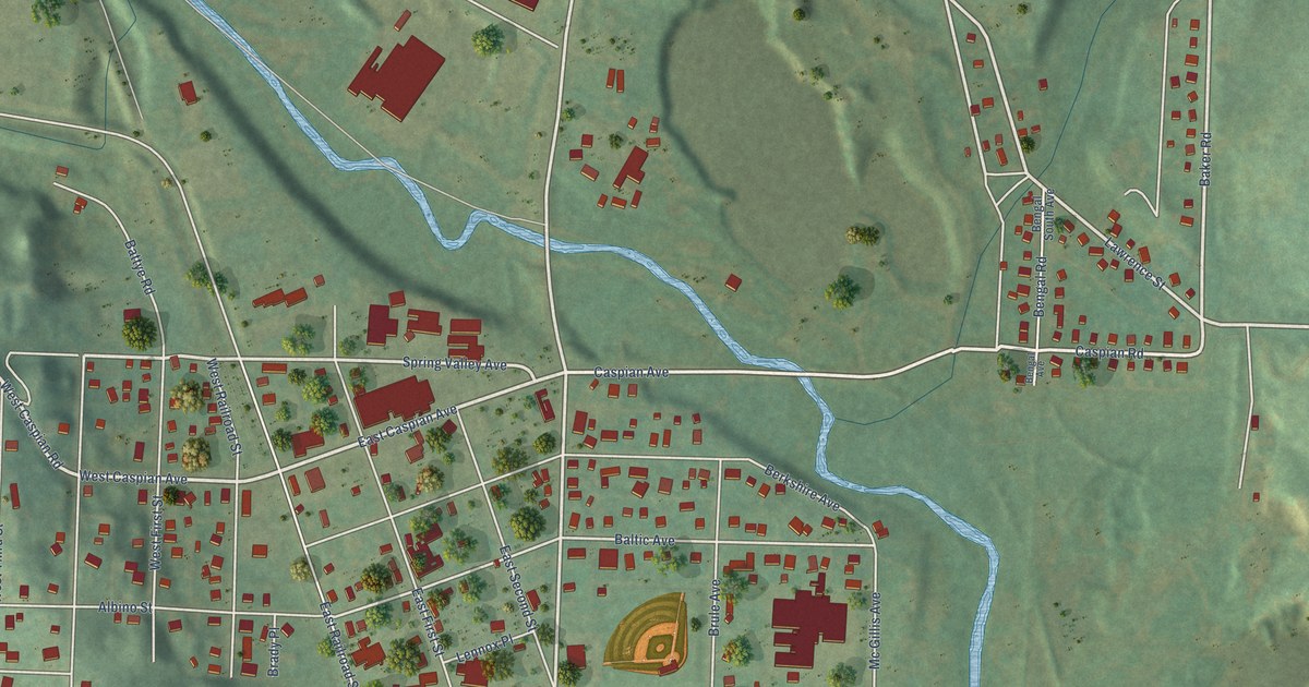Map of Caspian, Michigan in 2026