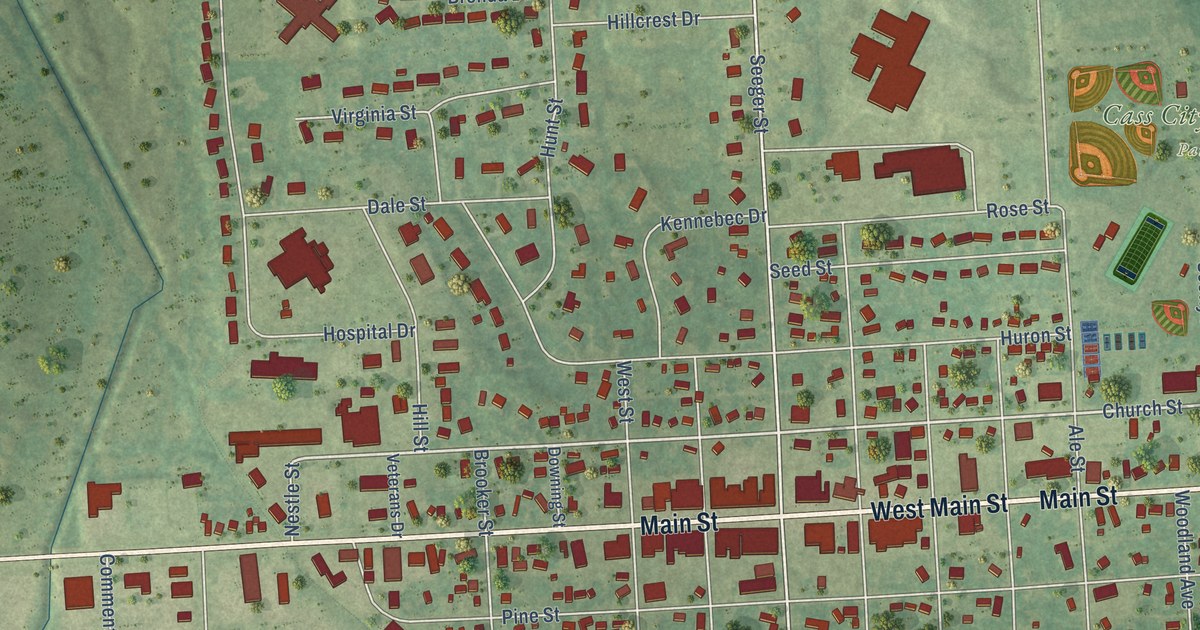 Map of Cass City, Michigan in 2026