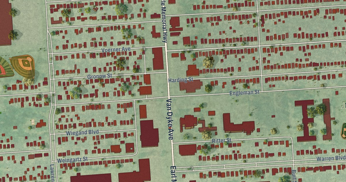 Map of Center Line, Michigan in 2026