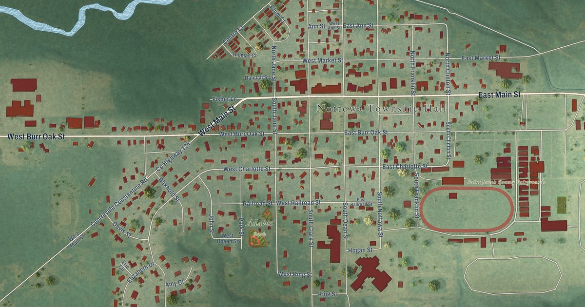 Map of Centreville, Michigan in 2026