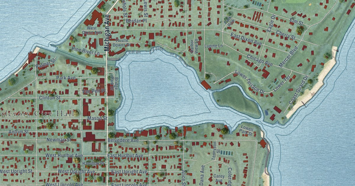 Map of Charlevoix City, Michigan in 2026