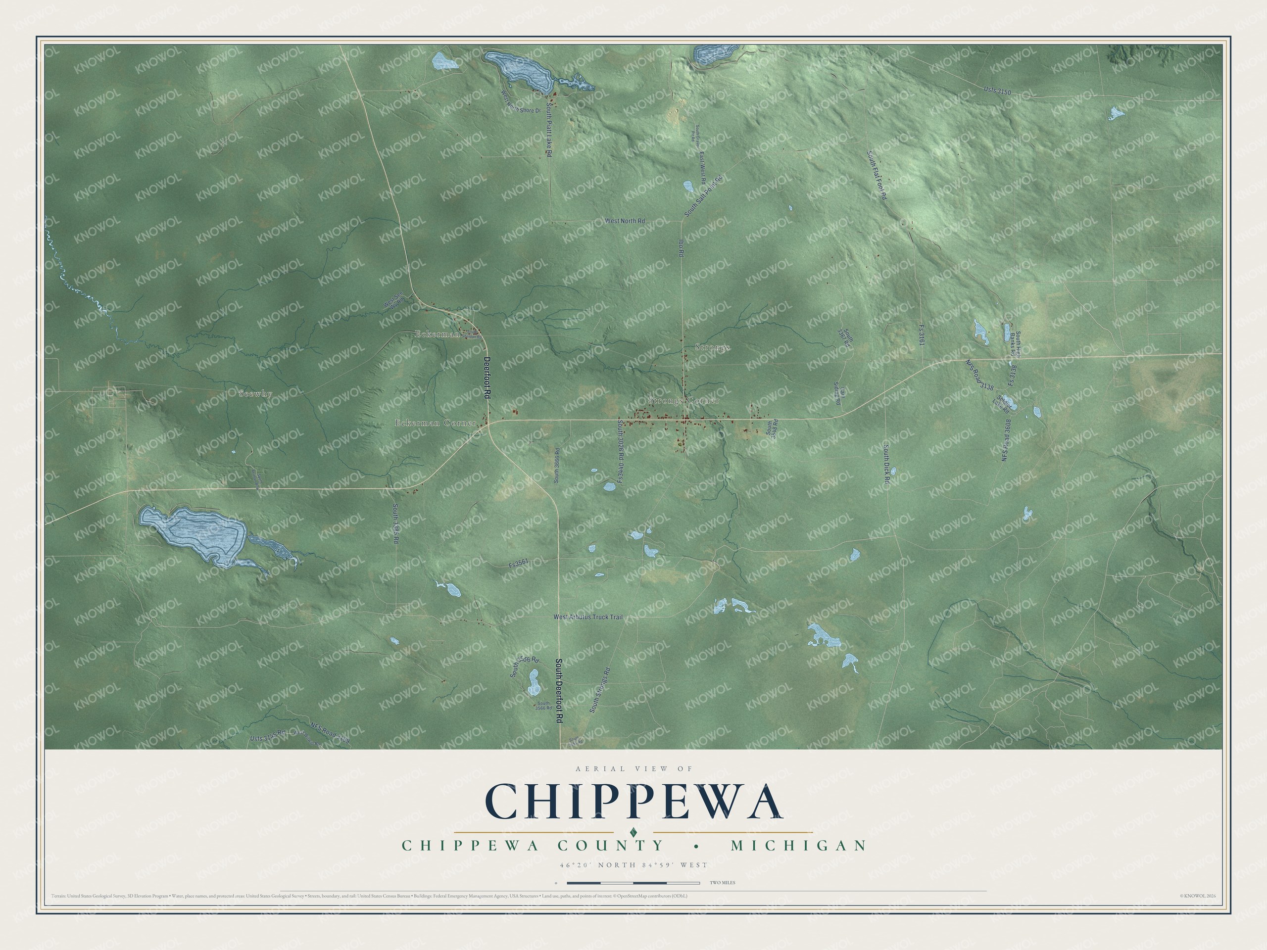 Watermarked full-map preview of Chippewa, Michigan