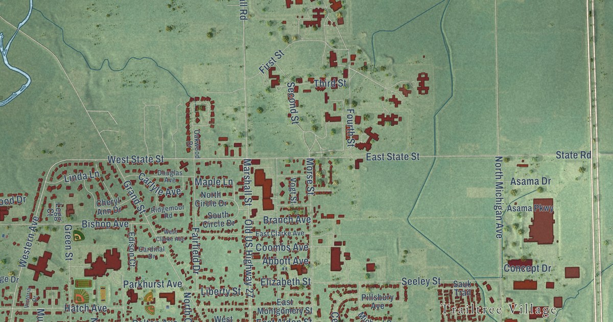 Map of Coldwater City, Branch County, Michigan in 2026