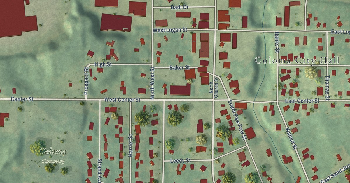 Map of Coloma City, Michigan in 2026