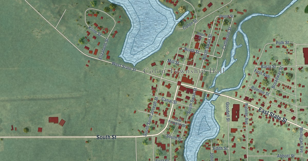 Map of Colon Village, Michigan in 2026