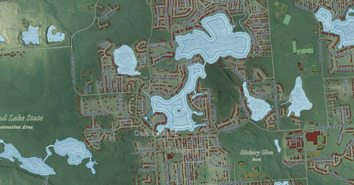 Map of Commerce, Michigan in 2026