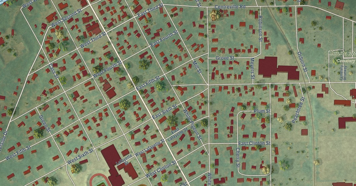 Map of Constantine Village, Michigan in 2026