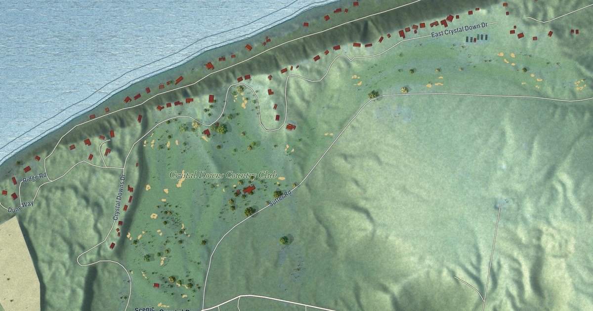 Map of Crystal Downs Country Club, Michigan in 2026