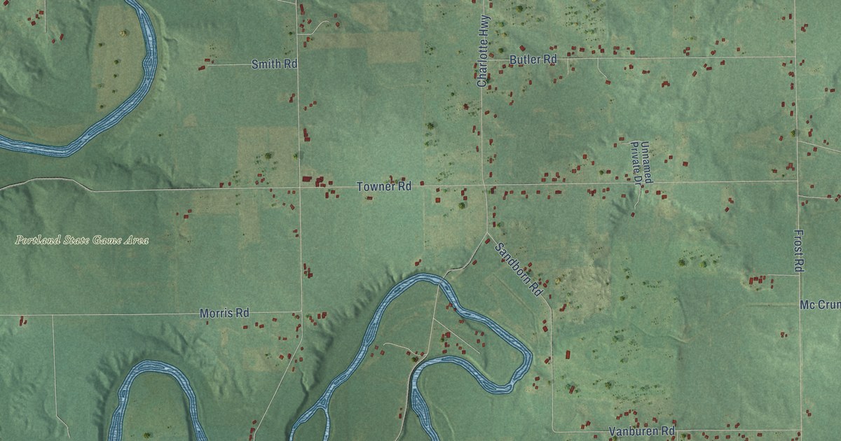 Map of Danby, Michigan in 2026