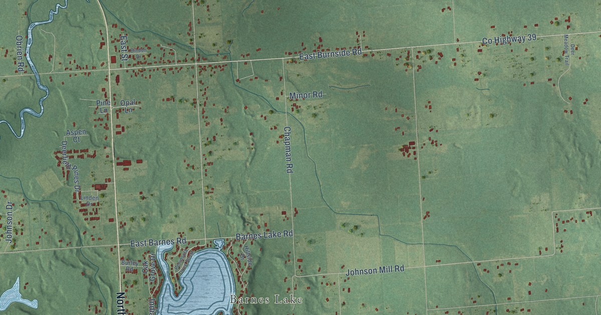 Map of Deerfield, Lapeer County, Michigan in 2026