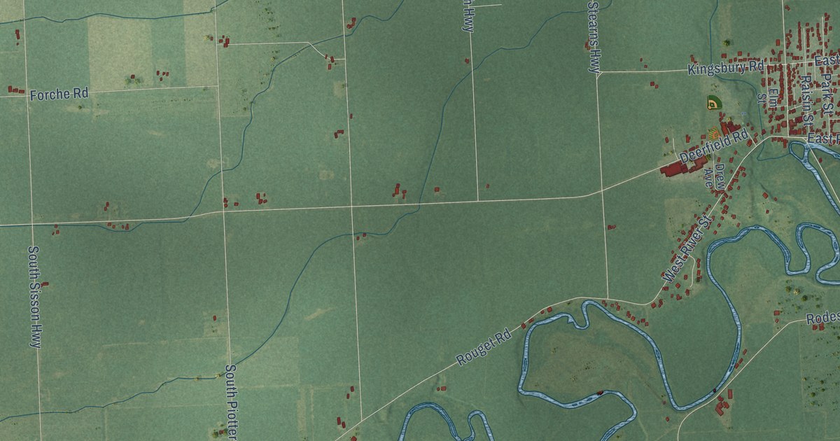 Map of Deerfield Municipality, Lenawee County, Michigan in 2026