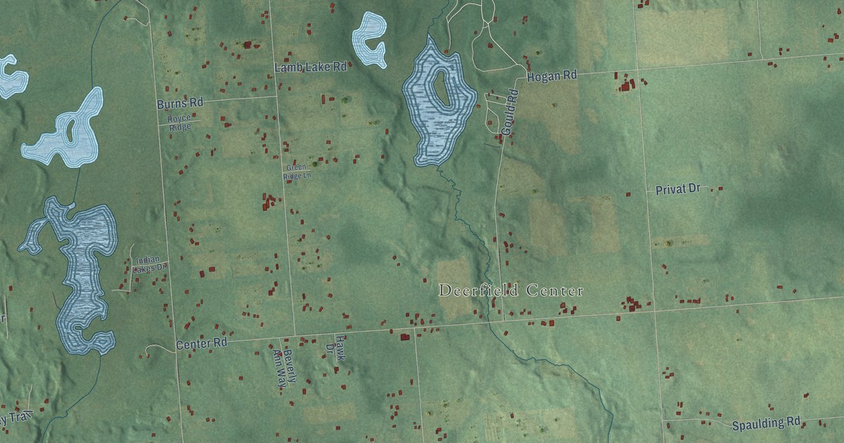 Map of Deerfield, Livingston County, Michigan in 2026