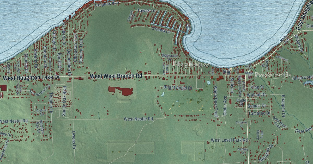 Map of Denton, Michigan in 2026