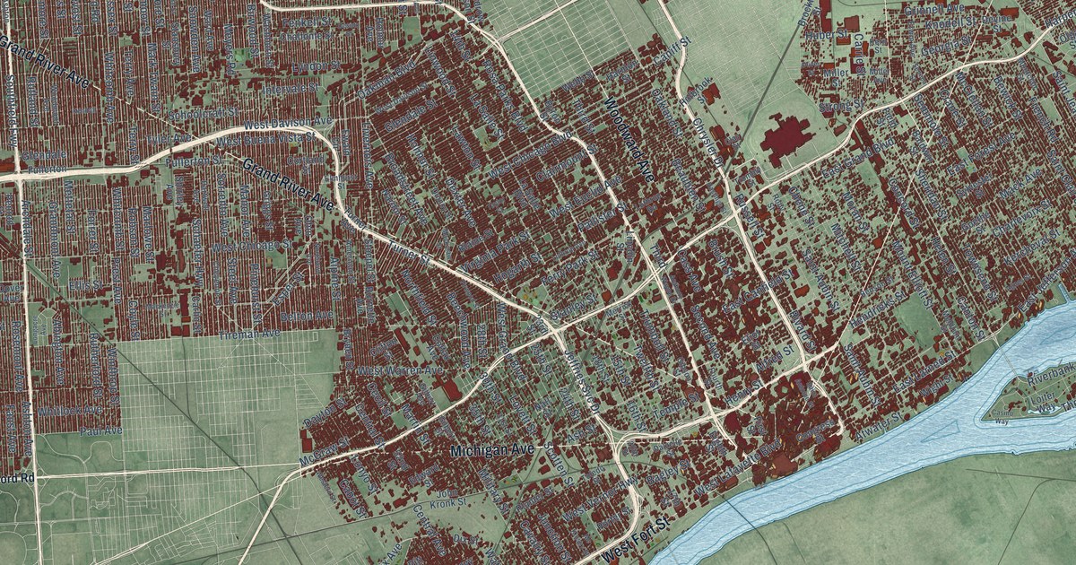 Map of Detroit, Michigan in 2026