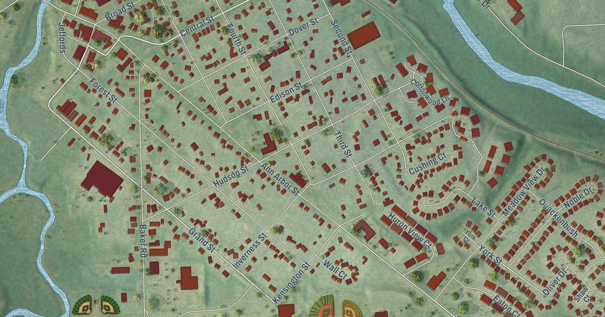 Map of Dexter City, Michigan in 2026