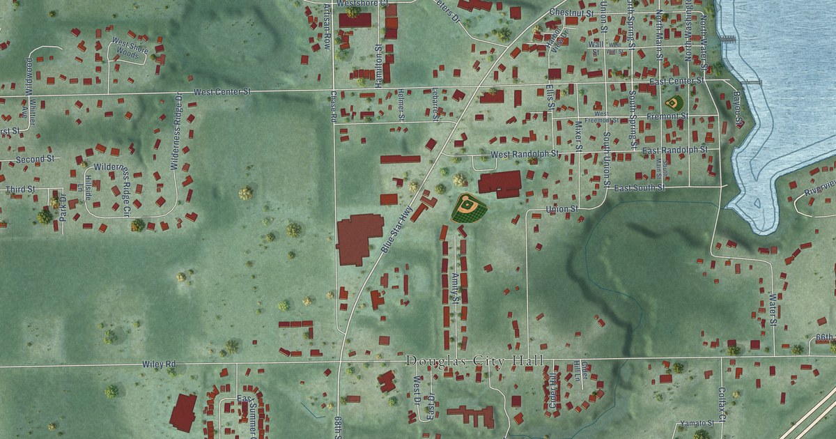 Map of Douglas, Michigan in 2026