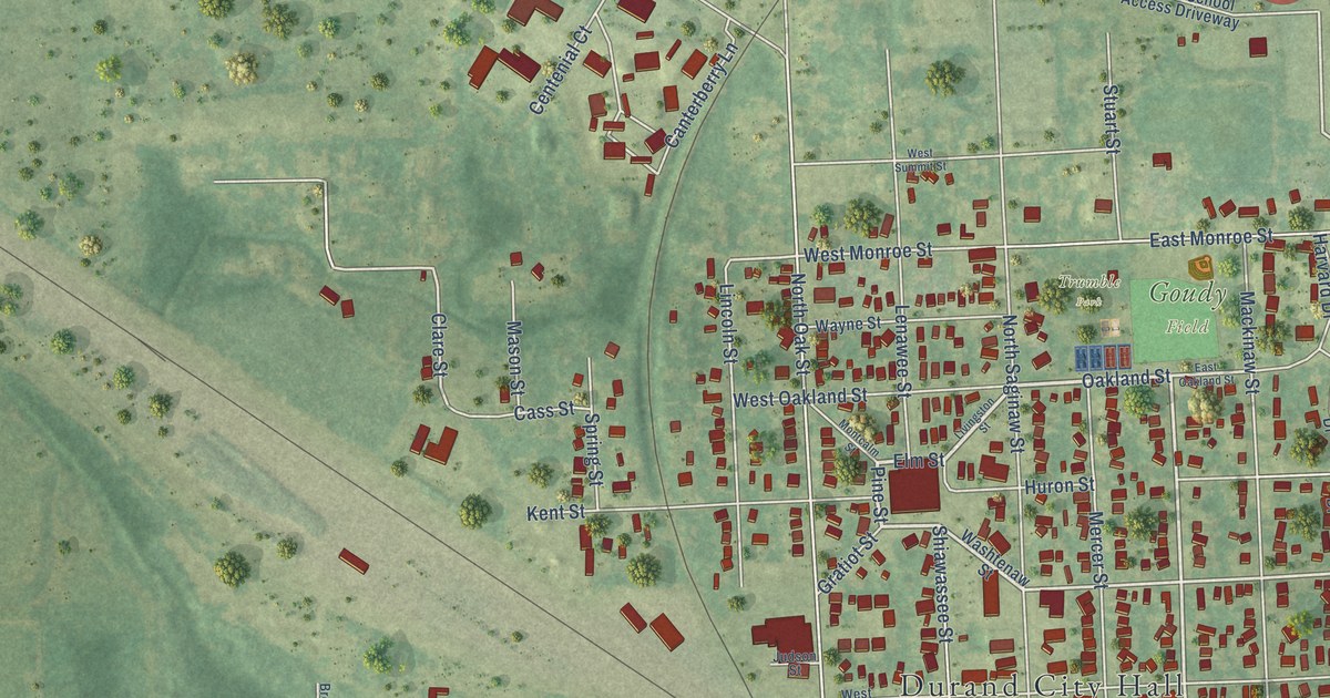 Map of Durand, Michigan in 2026
