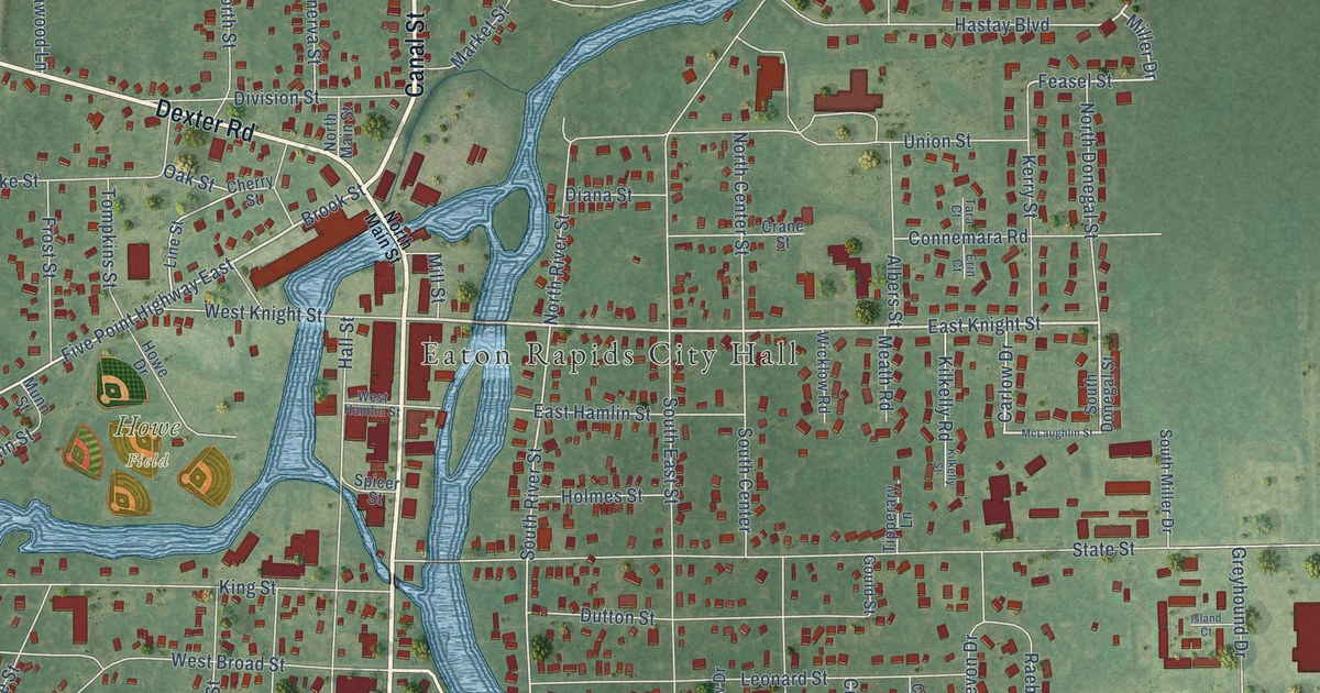 Map of Eaton Rapids City, Michigan in 2026