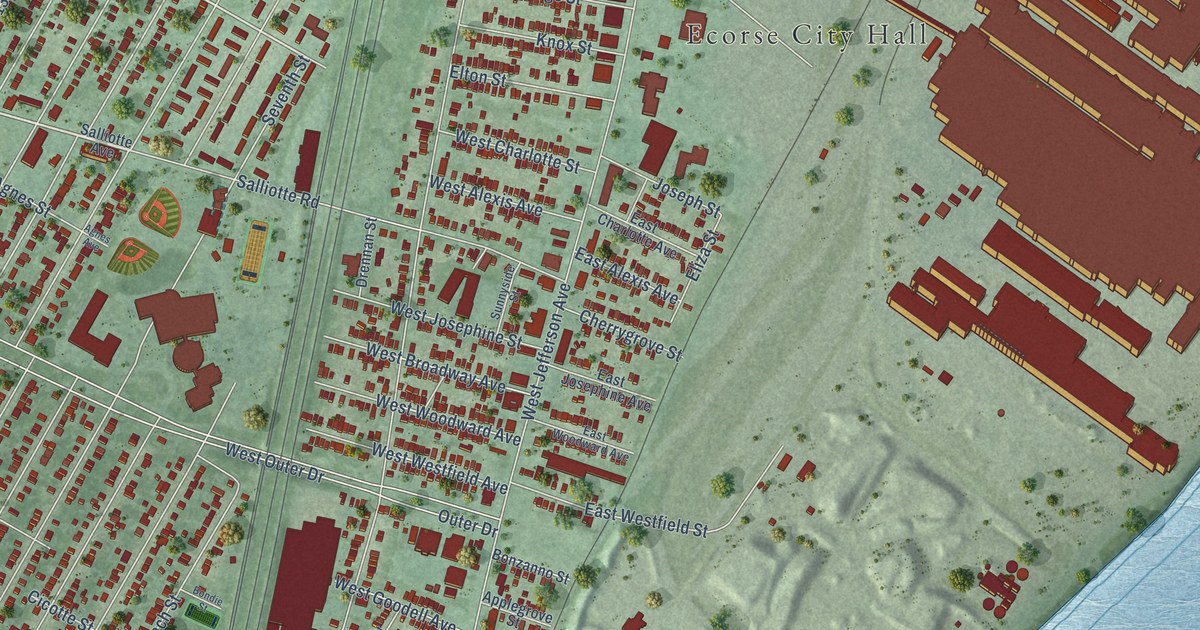 Map of Ecorse, Michigan in 2026