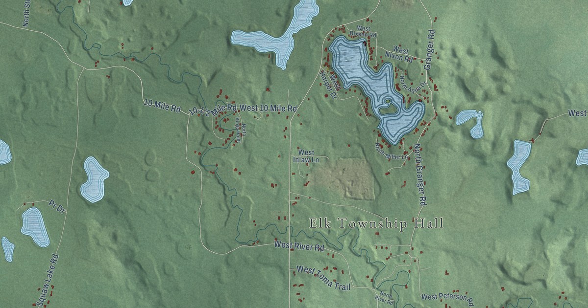 Map of Elk, Lake County, Michigan in 2026