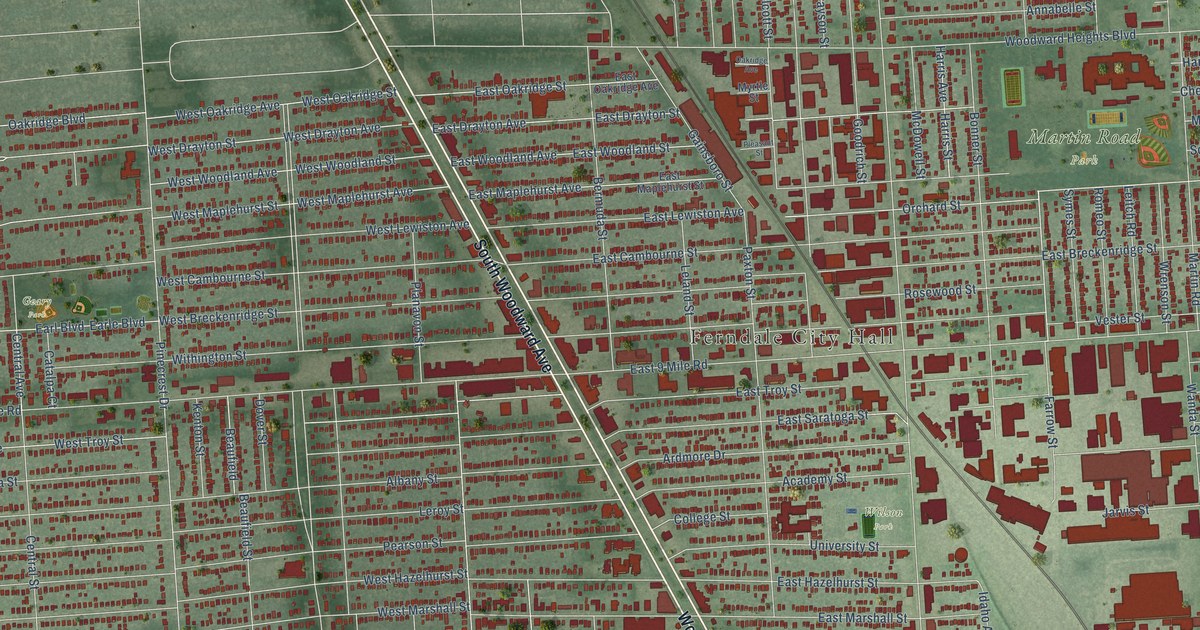 Map of Ferndale, Michigan in 2026