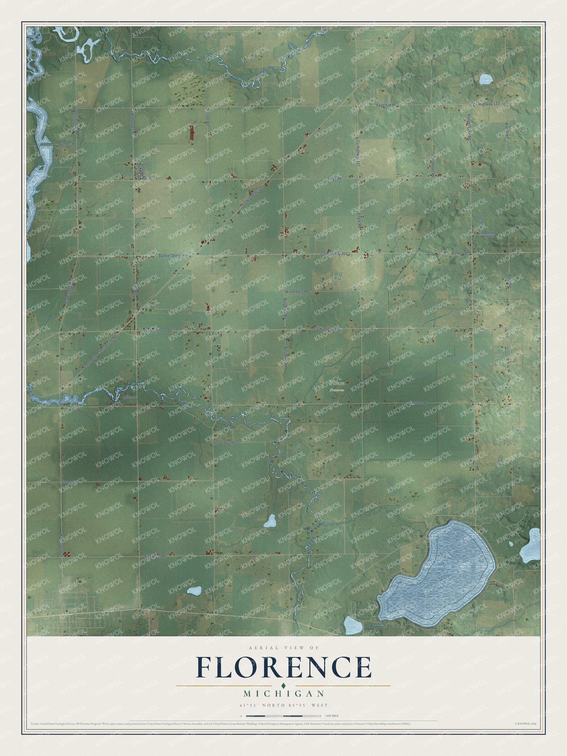 Watermarked full-map preview of Florence, Michigan