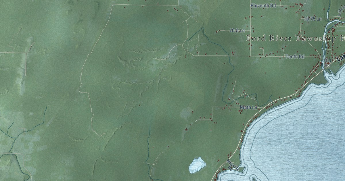 Map of Ford River, Michigan in 2026
