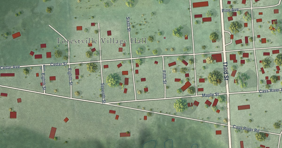 Map of Forestville, Michigan in 2026