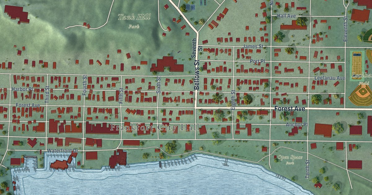 Map of Frankfort, Michigan in 2026