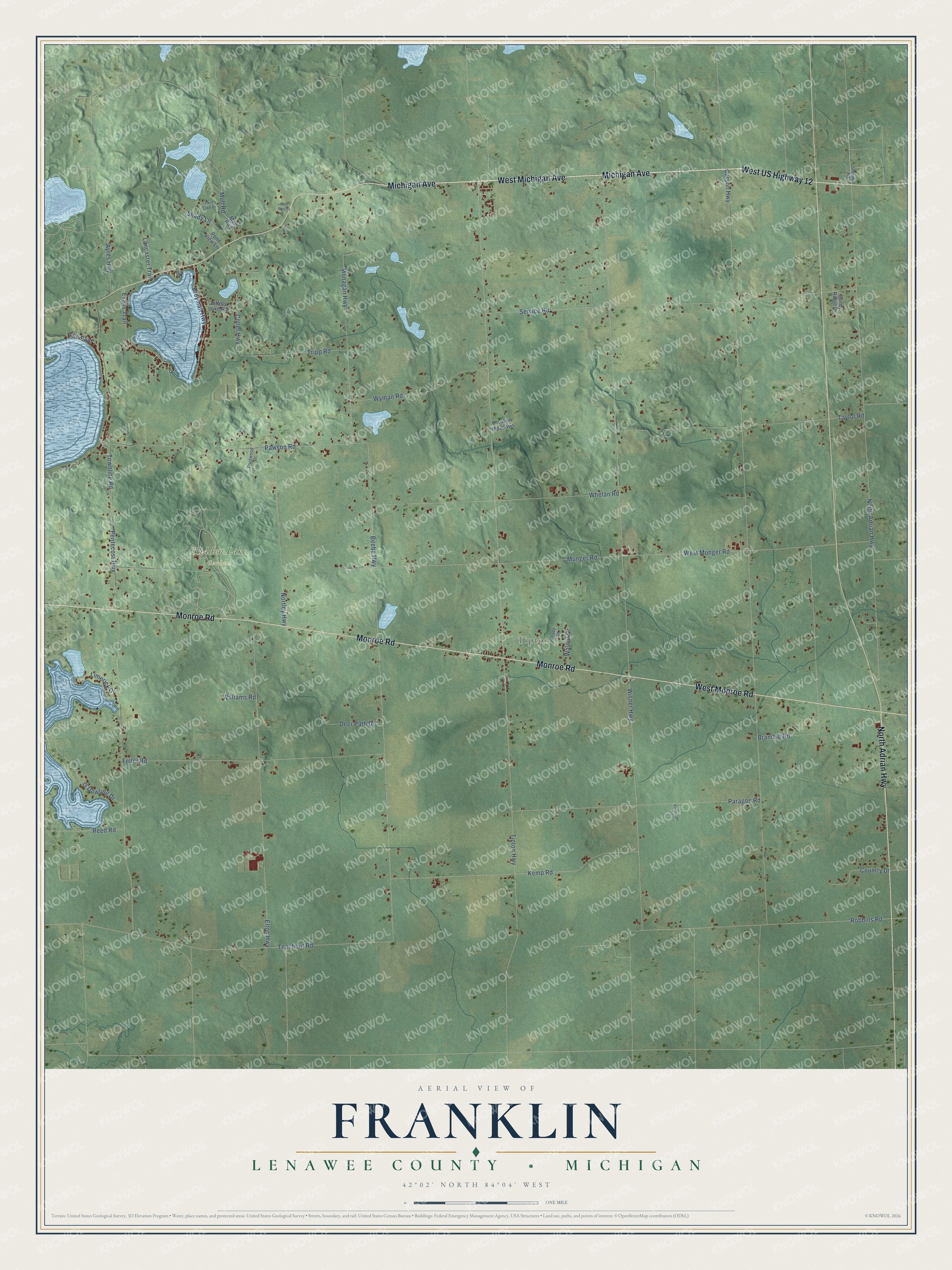 Watermarked full-map preview of Franklin, Michigan
