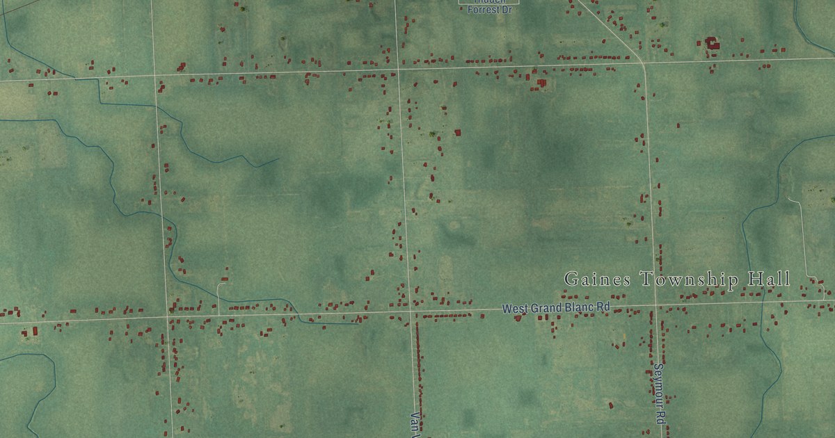Map of Gaines Municipality, Genesee County, Michigan in 2026