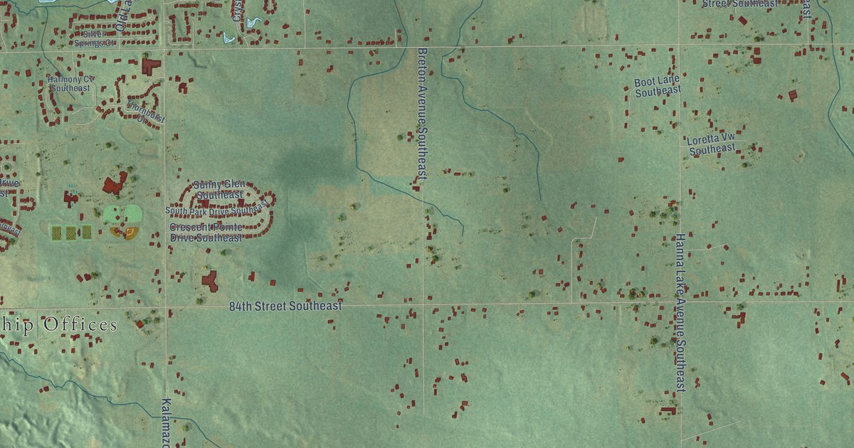 Map of Gaines, Kent County, Michigan in 2026