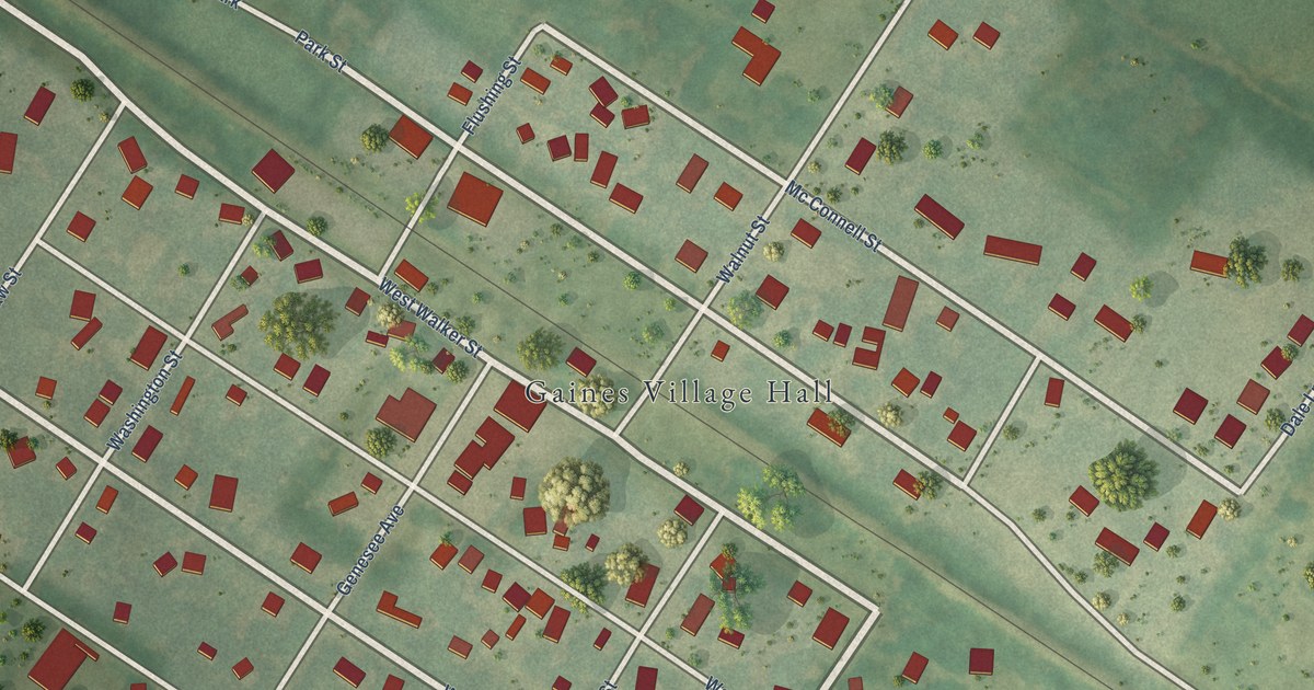 Map of Gaines Village, Genesee County, Michigan in 2026