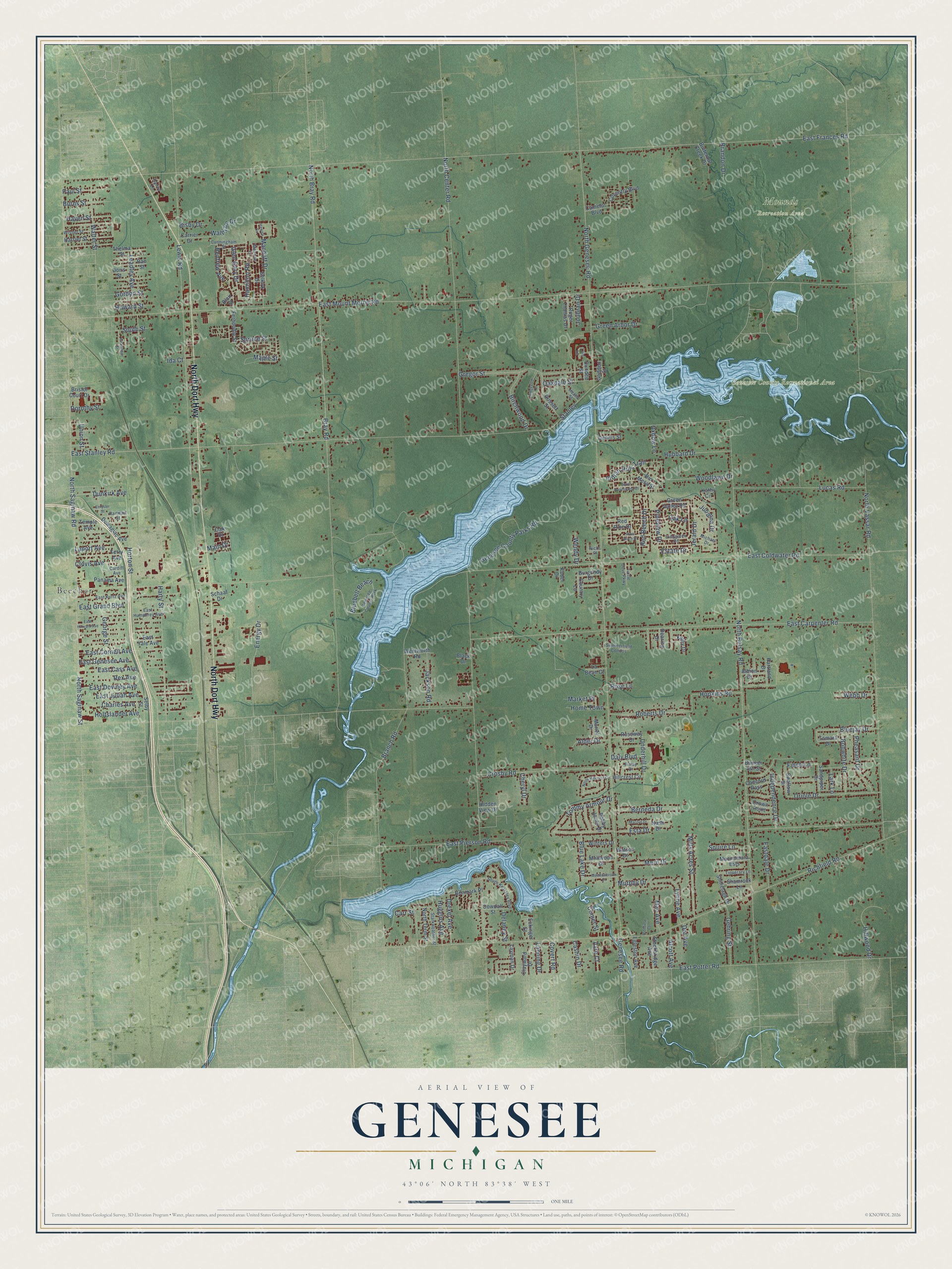 Watermarked full-map preview of Genesee, Michigan