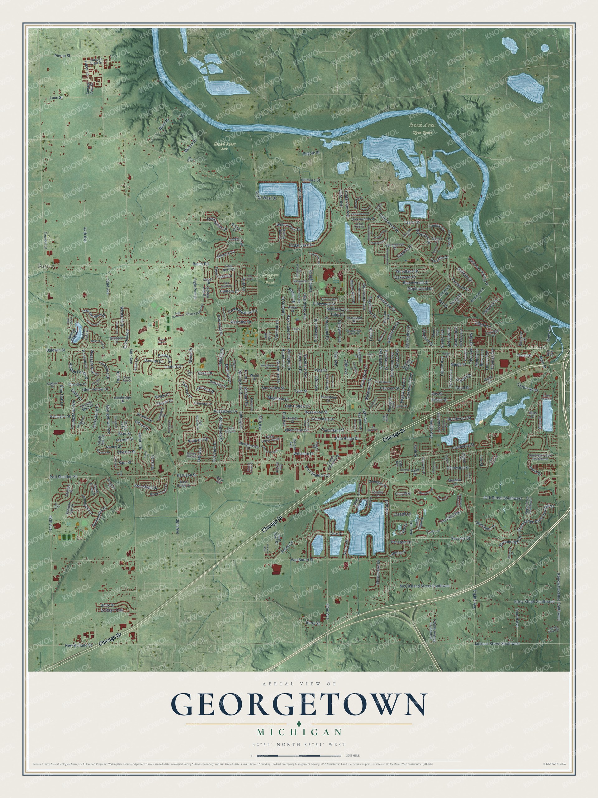 Watermarked full-map preview of Georgetown, Michigan