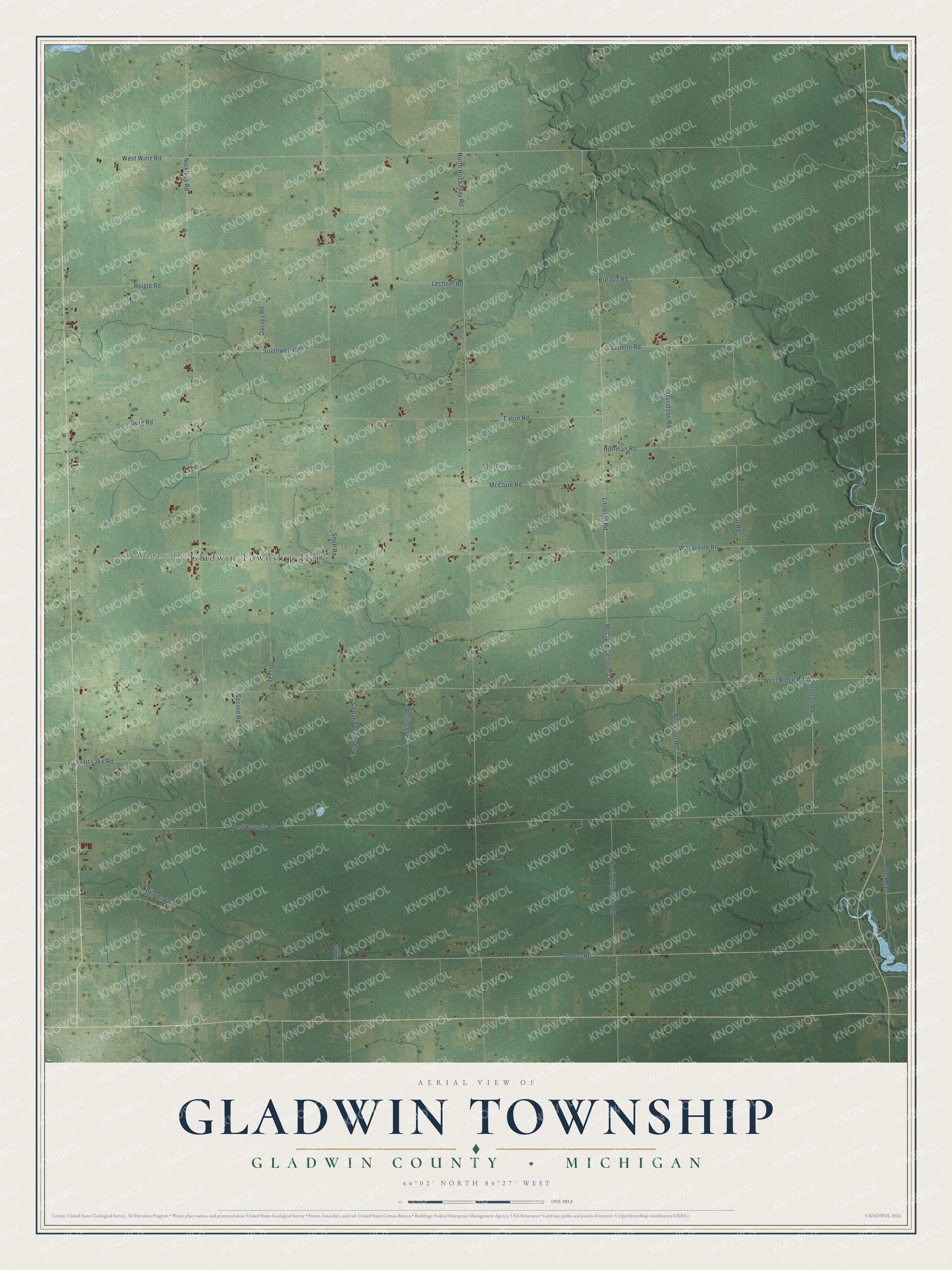 Watermarked full-map preview of Gladwin, Michigan