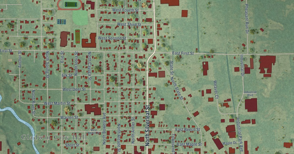 Map of Gladwin City, Michigan in 2026