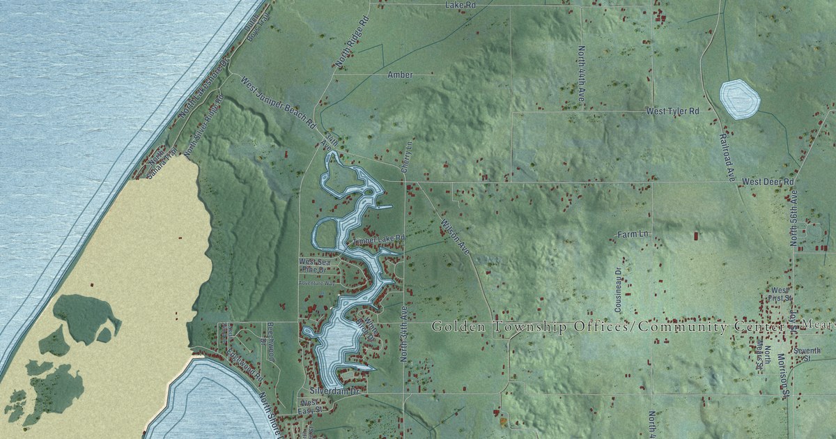Map of Golden, Michigan in 2026
