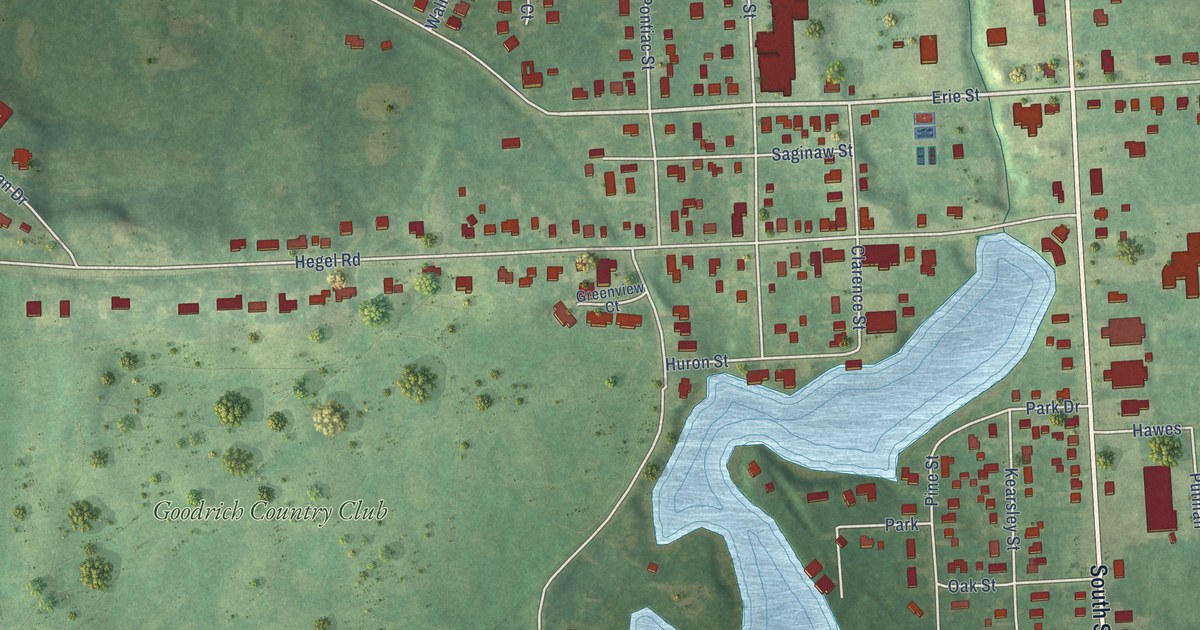 Map of Goodrich, Michigan in 2026