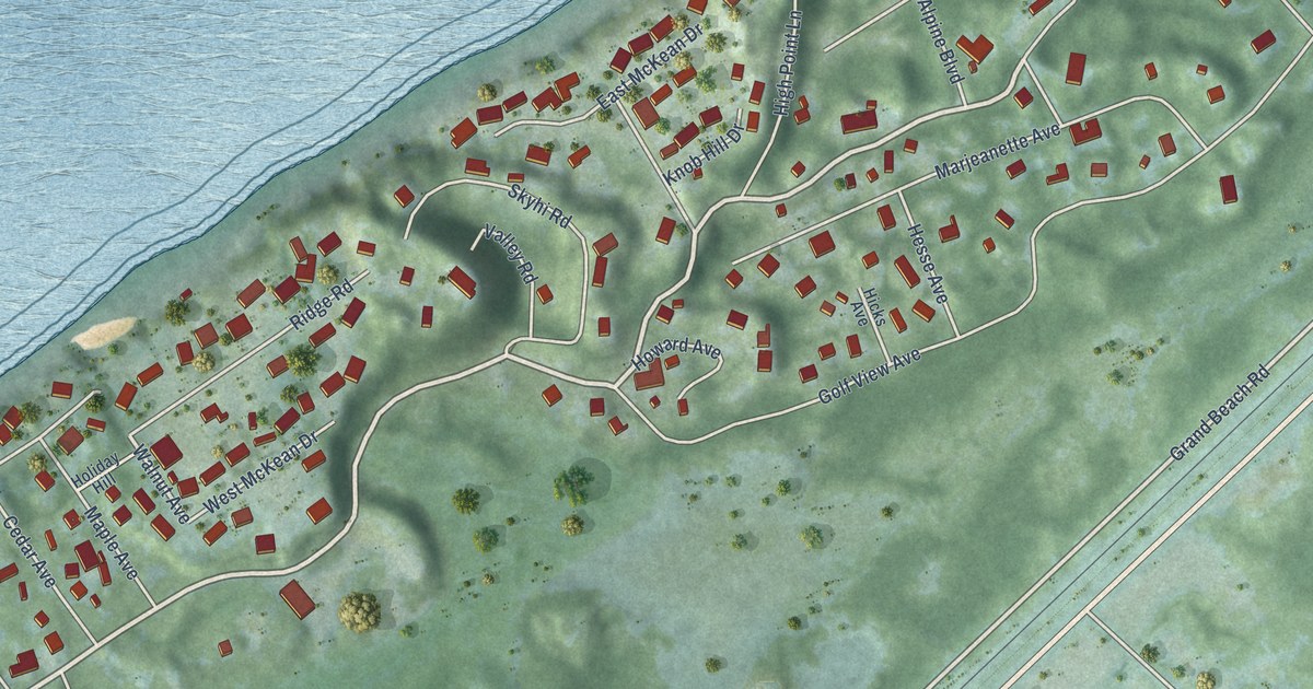 Map of Grand Beach, Michigan in 2026