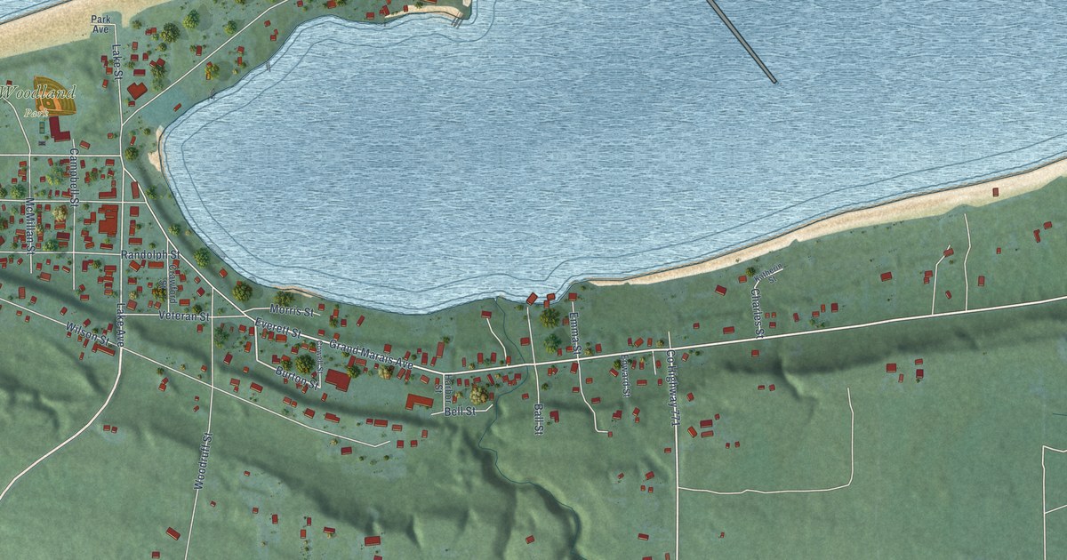 Map of Grand Marais, Michigan in 2026